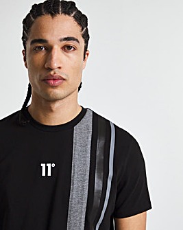 11 Degrees Cut And Sew Contrast Stripe T-Shirt