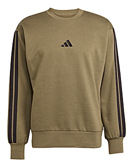 adidas 3 Stripe Fleece Sweatshirt