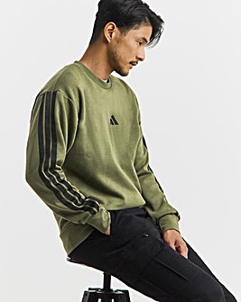 adidas 3 Stripe Fleece Sweatshirt