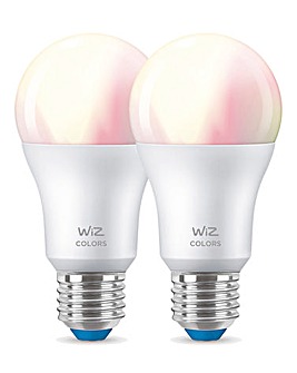 WiZ E27 Colours Smart Bulb with Bluetooth 2-pack