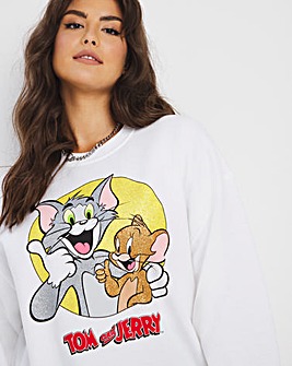 Tom & Jerry Glitter Crew Neck Sweatshirt