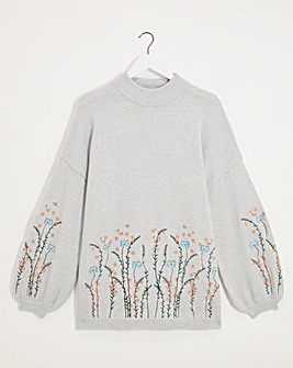 Lovedrobe Embroidered Flower Jumper