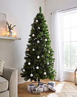 Christmas Pre Lit Ridgemere Slim Pine Bristle Tree