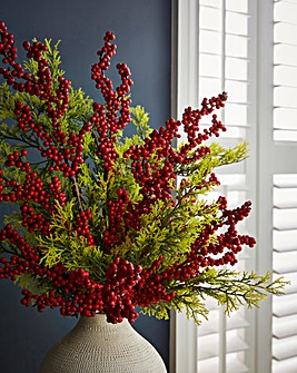Red Berry Stems - Set of 3