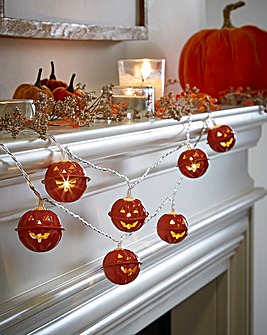Gisela Graham Metal Halloween Pumpkin String Lights
