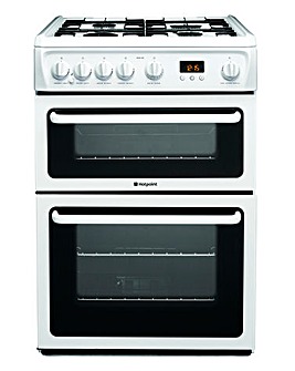 Hotpoint NewStyle HAG60P Gas Double 60cm Cooker White + Installation