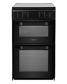 Hotpoint Cloe HD5V92KCB Electric Twin Cavity 50cm Cooker Black + Installation