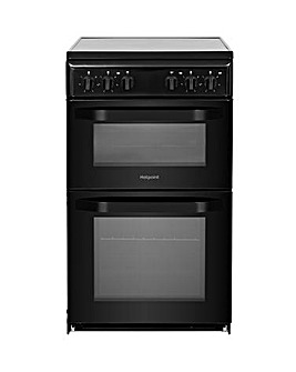 Hotpoint Cloe HD5V92KCB Electric Twin Cavity 50cm Cooker Black