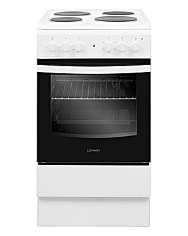 Indesit Cloe IS5E4KHW Electric Single 50cm Cooker White + Installation