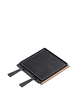 George Foreman Dual-Sided Grizzler Plate with Birch Tray