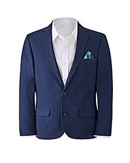W&B London Navy Slim Fit Cotton Stretch Suit Jacket Regular