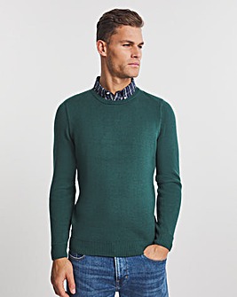 Green Check Mock Shirt Knitted Jumper