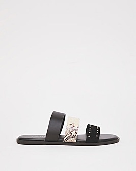 3 Strap Leather Mule EEE Fit