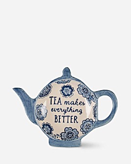 Sass And Belle Blue Floral Tea Lovers Tea Bag Dish