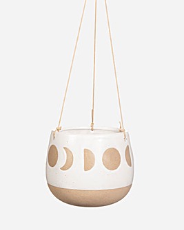 Sass And Belle Moon Phases Hanging Planter White
