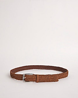 Real Suede Leather Plaited Belt