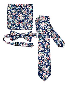 Floral Print Bow Tie, Tie & Pocket Square