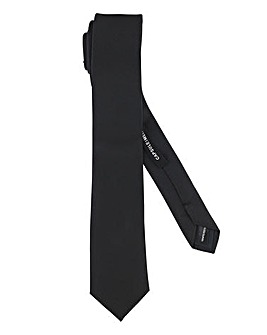 Black Skinny Plain Tie