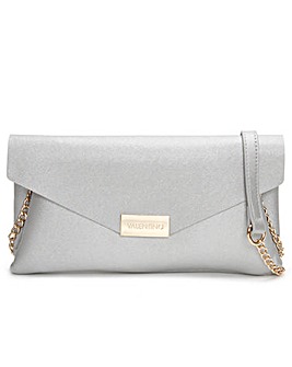 Valentino Bags Arpie Silver Saffiano Envelope Pochette Bag