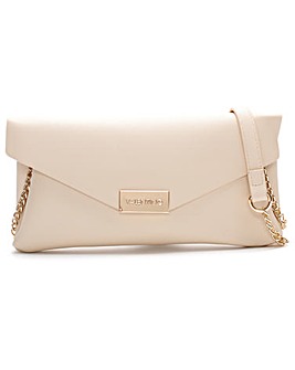 Valentino Bags Arpie Ecru Saffiano Envelope Pochette Bag
