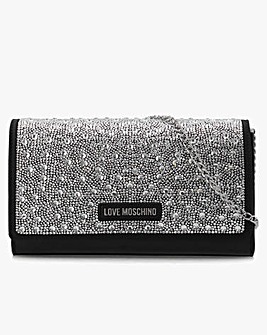 Love Moschino Glimmer Black Embellished Evening Bag