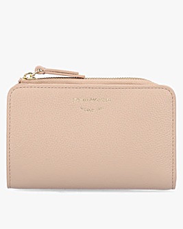 Emporio Armani Bifold Nude Tumbled Leather Zip Around Wallet