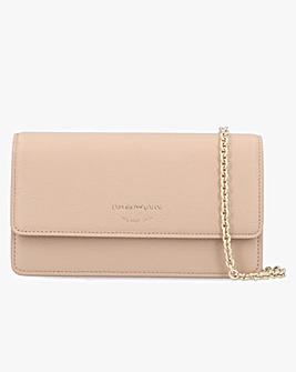Emporio Armani Mini Nude Tumbled Leather Cross-Body Bag