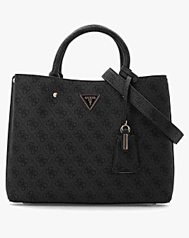 Guess Meridian II Girlfriend Coal Logo Satchel Bag