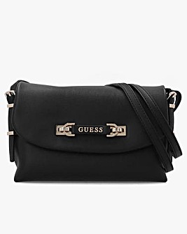 Guess Lefia Large Flap Black Shoulder Bag