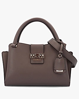 Guess Jane Small Dark Taupe Satchel Bag