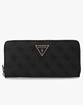 Guess Laurel II Large Coal Logo Zip Around Wallet