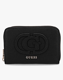 Guess Calebra Medium Black Zip Around Purse
