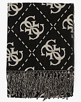 Guess Black & Beige Oversized Monogram Scarf
