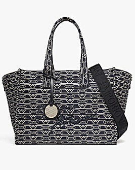 Emporio Armani Canvas Jacquard Denim Tote Bag