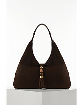 Luella Grey Pandora Chocolate Suede Hobo