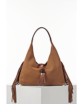 Luella Grey Paloma Camel Suede Bag