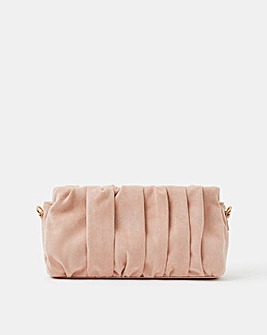 Accessorize Ruched Faux Suede Clutch Bag
