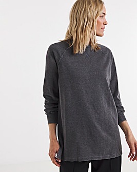 Acid Wash Basic Longline Sweatshirt