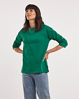 Pine Green Seam Detail Sweatshirt