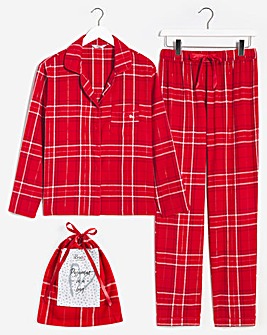 Boux Avenue Cotton Red Check PJ in a Bag