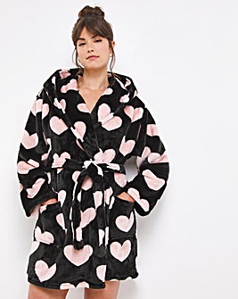 Boux Avenue Heart Print Short Robe