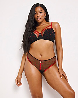 Simply Be Hearts Embroidery Midi Thong