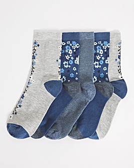 5 Pair Pack Ankle Socks Wide Fit
