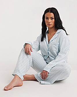 Boux Avenue Blue Stripe Long Sleeve Sleeve Pyjama Set