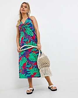 Vibrant Islands Jersey Halterneck Beach Dress