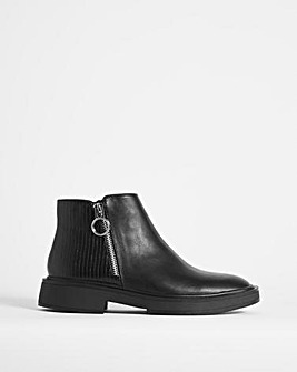 Novara Outside Zip Flat Ankle Boots Extra Wide EEE Fit