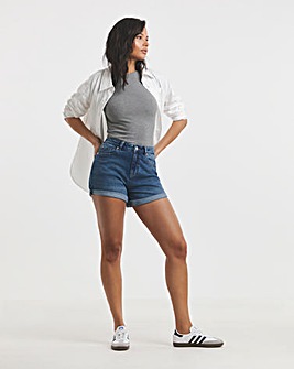 Mid Blue Authentic Denim Loose Mom Short