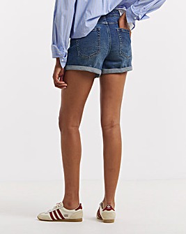 Simply Be 99/1 Mid Blue Comfort Stretch Denim Loose Mom Short