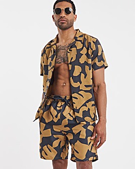 Abstract Palm Printed Swim