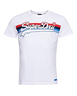Superdry Vintage Label Short Sleeve Cali Stripe Logo T-Shirt